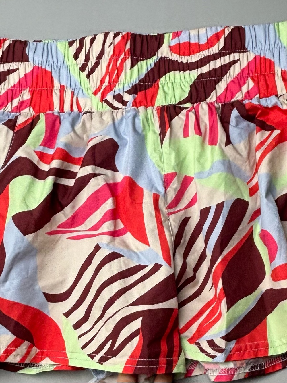 Free People Colorful Abstract Print Elastic Waist Shorts size M